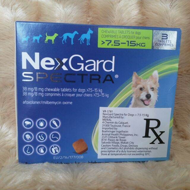 NexGard Spectra 7.5-15kg (3 Tablets) | Lazada PH