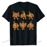 Thanksgiving Day Dancing Turkey Pilgrim Tshirt Cotton Tees For Students T Shirt Design Rife