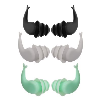 3 Pairs Great Waterproof Ultra Comfy Earplugs,Swimming Ear Plugs,Reusable Silicone Ear Plugs for