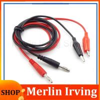 Merlin Irving Shop 1M Electrical Test Wire Dual Head 28cm Alligator Clip to 4mm Banana Plug Connector for Test Probe Multimeter Measure