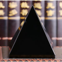 1 Pc Obsidian Pyramid Living Room Natural Crystal Stone Obsidian Pyramid Ornaments