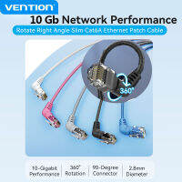 Vention สายเคเบิลอีเทอร์เน็ต CAT6A สายอินเตอร์เน็ต Lan เครือข่ายแบบบางหมุนได้10Gbps ได้90/360องศาสายคอมพิวเตอร์ RJ45สายคอมพิวเตอร์6A แมวสำหรับพีซี PS4เราเตอร์