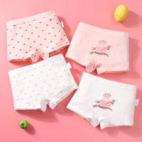 4 PiecesLot 2-12Y Children Underwear Cotton Girls Panties Cute Cat Pattern Kids Boxer Briefs Child Soft Girl Pants safety pants