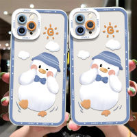 Cute Duck Case Compatible for IPhone 14 13 12 11 Pro X XR XS Max 6 6S 7 8 14 Plus Soft Casing Transparent TPU Silicone Phone Case