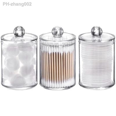 1Pc Acrylic Round Container Cosmetic Makeup Cotton Multifunctional Pad Organizer Jewelry Storage Box Plastic Candy Jars 2022 Hot