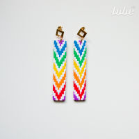 ต่างหูห้อย/ ต่างหูสายรุ้ง/ ต่างหูแฮนด์เมดจากโพลิเมอร์เคลย์/ /Rainbow Dangles Handmade Polymer Clay Earrings/ Earrings