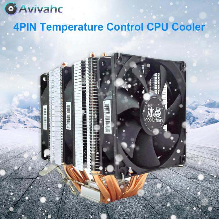 SNOWMAN 6 Heat Pipe Cooling Home Office CPU Cooler Fan Copper Aluminum