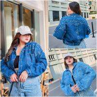 Jacket Big size 50นิ้ว ดีไซส์กระดุมหลังปักมุก 602-Big