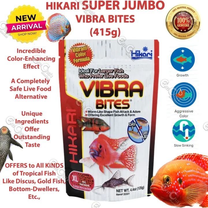 Jumbo Vibra Bites 415g (XL) Aggressive Color Enhancing and Growth Fish