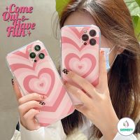 Pink Gradient Love Heart Phone Case for IPhone 13 12 11 Pro Max X XR 8 7 Plus Clear Thin Full Body Scratch-proof TPU Back Cover