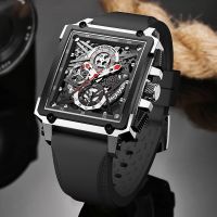 ZZOOI LIGE Men Watches Top Brand Luxury Square Watch Chronograph Sport Wrist Watch For Men Fashion Date Waterproof Clock Reloj Hombre