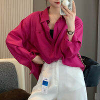 ??เสื้อเชิ้ตแขนยาวของผู้หญิงสีพื้น ดูทันสมัยและสง่างาม! สร้างสไตล์ที่หลากหลายของคุณ!