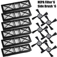 แปรงด้านข้าง * 6ตัวกรอง Hepa * 6สำหรับ Neato Botvac D ชุด D70 D75 D80 D85 D3เชื่อมต่อ D5 D7ชิ้นส่วนอะไหล่เครื่องดูดฝุ่น