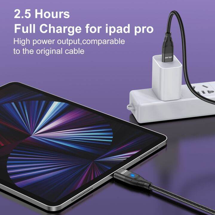 ที่ชาร์จความเร็วสูงแม่เหล็ก-pd-60w-แบบ-uslion-สายสำหรับ-iphone-13-pro-max-xiaomi-12-usb-c-ถึง-type-c-สายชาร์จข้อมูลสำหรับแล็ปท็อปแมคบุ๊ค