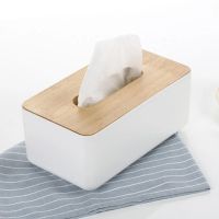 Tissue Box Wooden Cover Toilet Paper Box Solid Wood Napkin Holder Case Simple Stylish Tissue Paper Dispenser Home Car Decor Tissue Holders