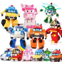 ERLUDE 6รูปแบบ การ์ตูนลายการ์ตูน ของขวัญวันเกิดของขวัญ เด็กชายเด็กหญิง ROBOCAR Poli เฮลลี่ สำหรับเด็กๆ ของเล่นแปลงร่าง รถหุ่นยนต์หุ่นยนต์ ตุ๊กตาของเล่นเด็ก ฟิกเกอร์แอคชั่น