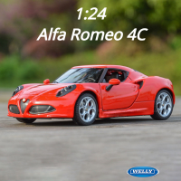 WELLY 1:24 Alfa Romeo 4C ALFA Sports Car Alloy Car Model Diecasts &amp; Toy Vehicles Collect Car Toy Boy Birthday Gifts