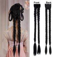 34inch 2Clips In Braided Ponytail Hair Extensions Synthetic 90CM Natural Blonde Braid Pony Tail with Two Clips In Hair for Women