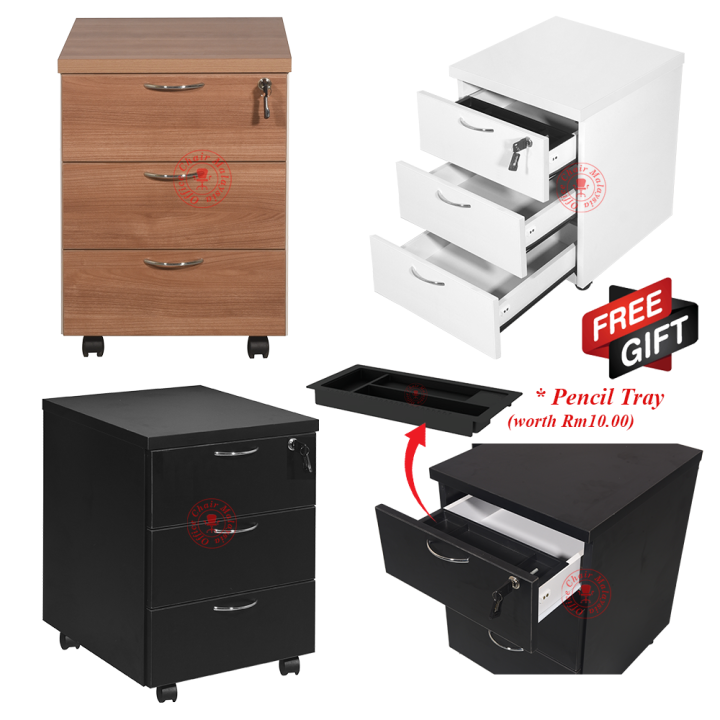 Mobile Pedestal 3 Drawers with Lock / Office Drawer / Side Drawer ...