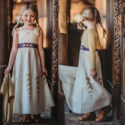 Frozen Elsa Anna Princcess Toddler Girls Cotton Daily Casual Dress Children Kids Cosplay Costumes Clothes 2-10T