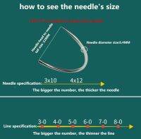 10ชิ้นล็อตเครื่องมือแต่งหน้าอุปกรณ์เย็บเข็ม Microsurgery ไนลอน Monofilament ลวดรอบหัวเข็ม Single