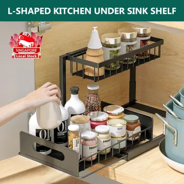 1pc, Pull Out Spice Rack, Kitchen Organization, Pull Out Spice Rack  Organizer For Cabinet, Under Sink Organizer, Sliding Spice Organizer Shelf  For Kitchen Cabinet, Rustproof Durable Spice Cabinet Organizer, Spice  Organizer, Kitchen