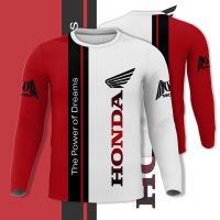 Log Honda 3D printing long sleeve casual fashion Cup sports top for men and women