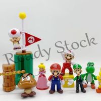 【hot sale】 ▤✽ B09 Super Mario Bros 5/12/pcs/lot Cartoon Figure Collectible Puppets Model Toy Luigi Shy Guy Mushroom Desktop Cake Decoration Kids Toys