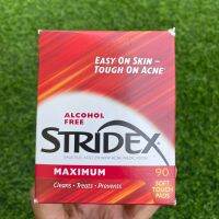 Stridex Single-Step Acne Control Maximum Alcohol Free  (90แผ่น)