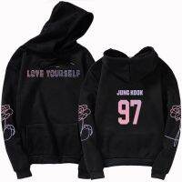 2 Jungkook เสื้อมีฮู้ดใส่ได้ทุกเพศ Kpop Hoodies Jimin Suga 97เสื้อกันหนาวรักตัวเอง Hoody Hoody Harajuku Bangtan Boys 94 95 92 Hoody