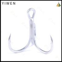 YIWEN 2pcs จิ๊กเสียงแหลม ตะขอเบ็ดตกปลา อุปกรณ์ตกปลาแท็กเกิล นิกเกิลสีขาว ตะขอเหล็กคาร์บอนสูง ของใหม่ เหยื่อล่อล่อ ตะขอแบบมีเงี่ยง กิจกรรมกลางแจ้งกลางแจ้ง