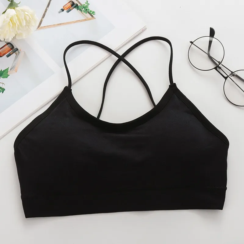 Women Cross Strap Sports Bra Top Women Push Up Sport Bra Yoga Gym