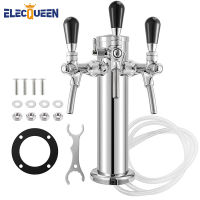 Draft Beer Tower,3 Faucets Kegerator Beer Tower,3 Silver Column 3-Way Tap Dispenser With Flow Adjustable Knob,อุปกรณ์บาร์