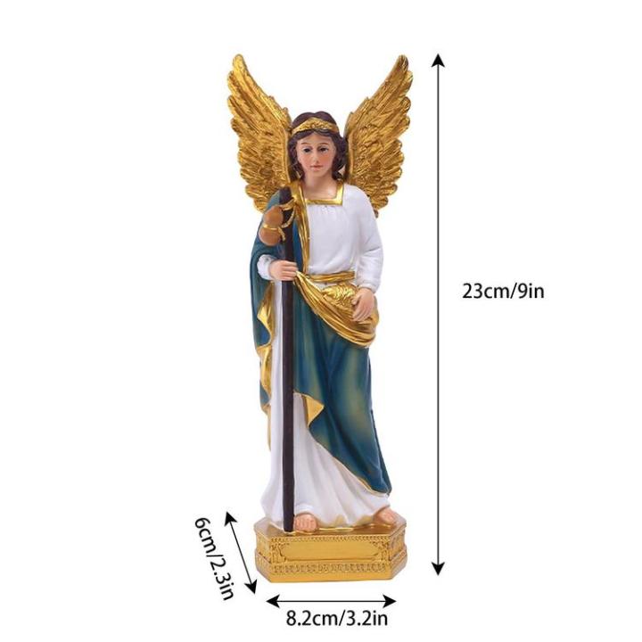 angel-table-decor-resin-archangel-saint-raphael-statue-festival-supply-christmas-figurine-for-tv-cabinets-bedside-tables-bookshelves-desks-premium