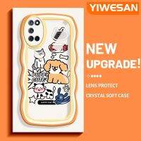 YIWESAN เคสสำหรับ OPPO A52 A72 A92 4G,เคสการ์ตูนน่ารักลูกสุนัขแมวดีไซน์ใหม่ขอบคลื่นนุ่มเคสมือถือกันกระแทกแบบใสโปร่งใสลายกล้องถ่ายรูปปลอกอ่อนโยนเรียบง่ายฝาครอบป้องกัน