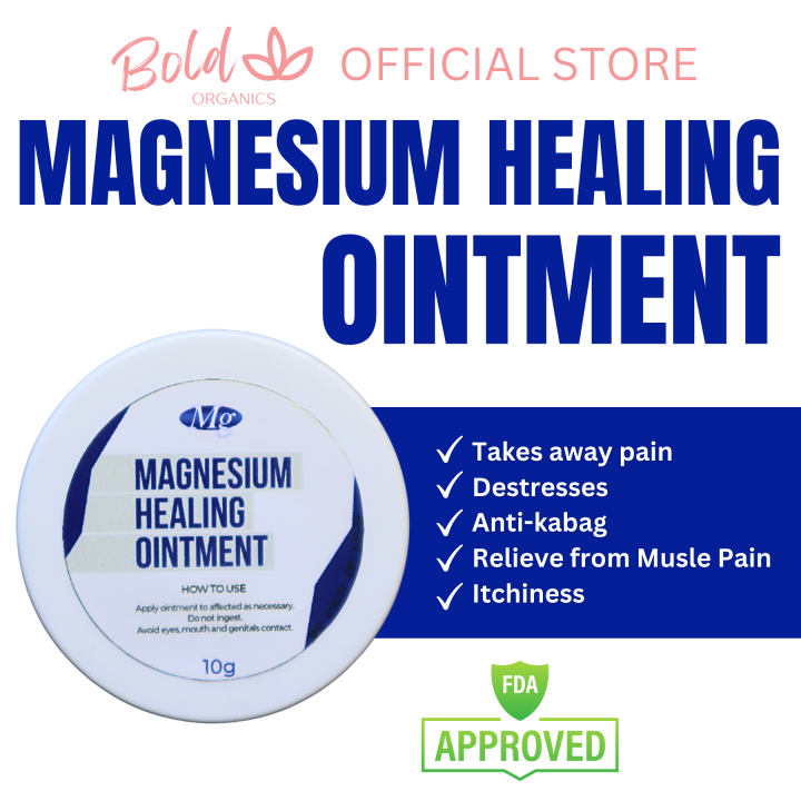 BOLD ORGANICS PURE MAGNESIUM OINTMENT 10g HEAD & BODY PAIN