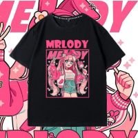 แฟชั่น Melody เสื้อยืดหญิงฤดูร้อนการ์ตูนอะนิเมะการออกแบบยอดนิยมผ้าฝ้ายแขนสั้นหญิง เสื้อผ้า