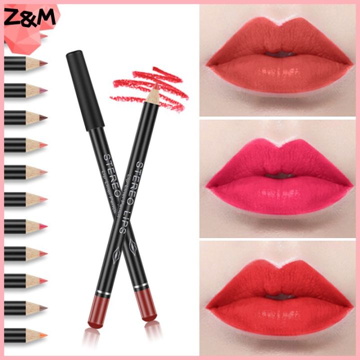 zwm-vibely-12สีลิปสติกดินสอเขียนขอบปากดินสอ-เครื่องสำอางปากกากันน้ำยาวนานผู้หญิงเครื่องสำอางเพื่อความงามผิวด้าน