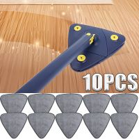 ❧ 10PCS Triangle Microfiber Cloth Dust Mop Replacement Head Pads Large Glass Cleaning Microfiber Sweeping Rags Floor Clean Tool