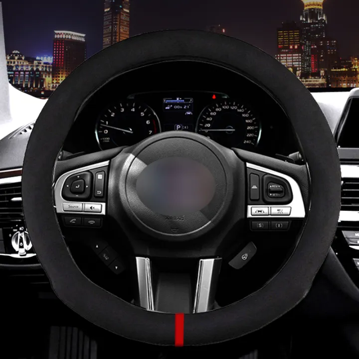 Carbon Fiber Leather Car Steering Wheel Cover For Subaru Forester