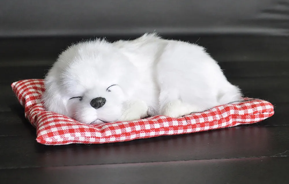 Car Ornament ABS Plush Dogs Decoration Simulation Sleeping Dog Toy ...
