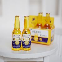 ♛◇ 1/6 Scale Mini 6 Bottles of Beer with Paper Box Dollhouse Miniature Doll Food Drinks Play Kitchen Toy Accessories