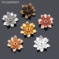 ✚✸☫ Mibrow 20pcs/lot Gold Silver Color 6x15mm Copper Flower Bead Caps Flower Filigree Loose Spacer Bead Caps For DIY Jewelry Making