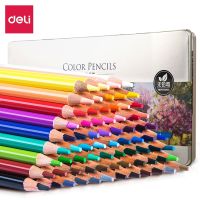 【CW】Deli 24/36/48/72 Colored Pencil Professional Oil Pencils Wood Watercolor Pencils Drawing Pencil Set For School Art Supplies