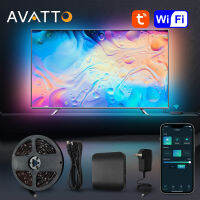 Avattto Tuya ไฟแบ็คไลท์ทีวี LED อัจฉริยะ Wi-Fi สำหรับ4K HDMI 2.0กล่องซิงค์อุปกรณ์ชุดไฟแถบไฟ LED ใช้ได้กับ Alexa Google Home