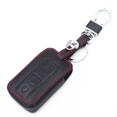 npuh WFMJ Black Leather 3 Buttons Remote Smart Key Chain Cover Case Fob Fit for Toyota Crown Avensis Verso Prius