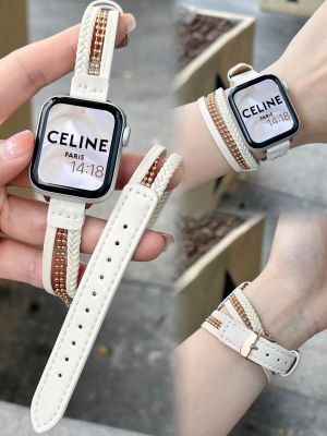 【Hot Sale】 Applicable to apple watch8 strap watch se/7th generation iwatch65 leather double circle creative new
