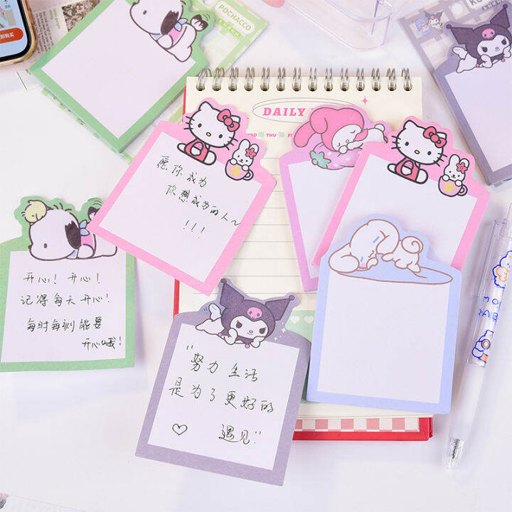 อะนิเมะ-kuromi-sticky-notes-sanrio-mymelody-cinnamoroll-kawaii-น่ารัก-ote-pad-กระดาษนักเรียนข้อความบัญชีมือของเล่นของขวัญ