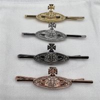 VIVIENNE WESTWOOD High Version Classic Full Diamond Saturn Tie Clip Hair Clip--F8026 Star INS Simple