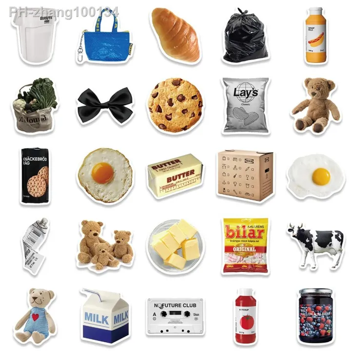 10-30-50pcs-ins-style-cute-stickers-cartoon-milk-food-decals-diy-fridge-phone-suitcase-laptop-notebook-car-wall-sticker-kids-toy